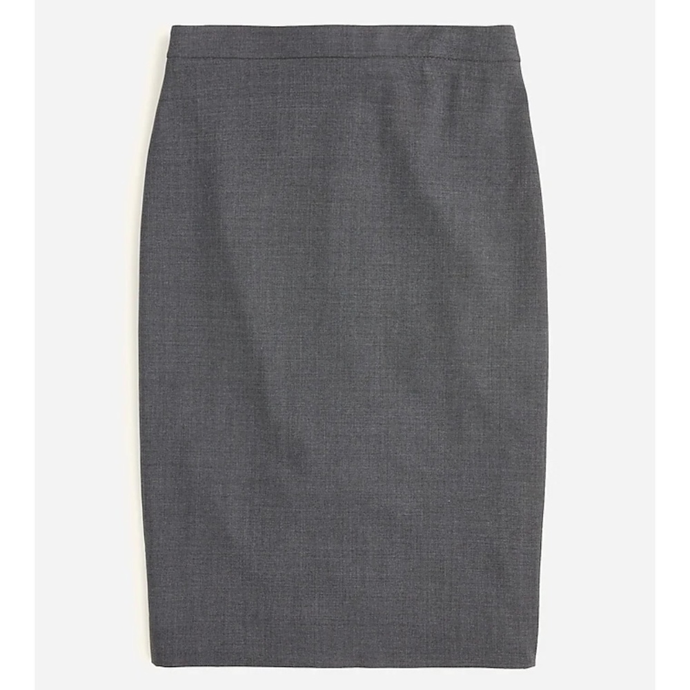 J. Crew No. 2 Pencil Skirt in Italian Stretch Wool in Heather Gray